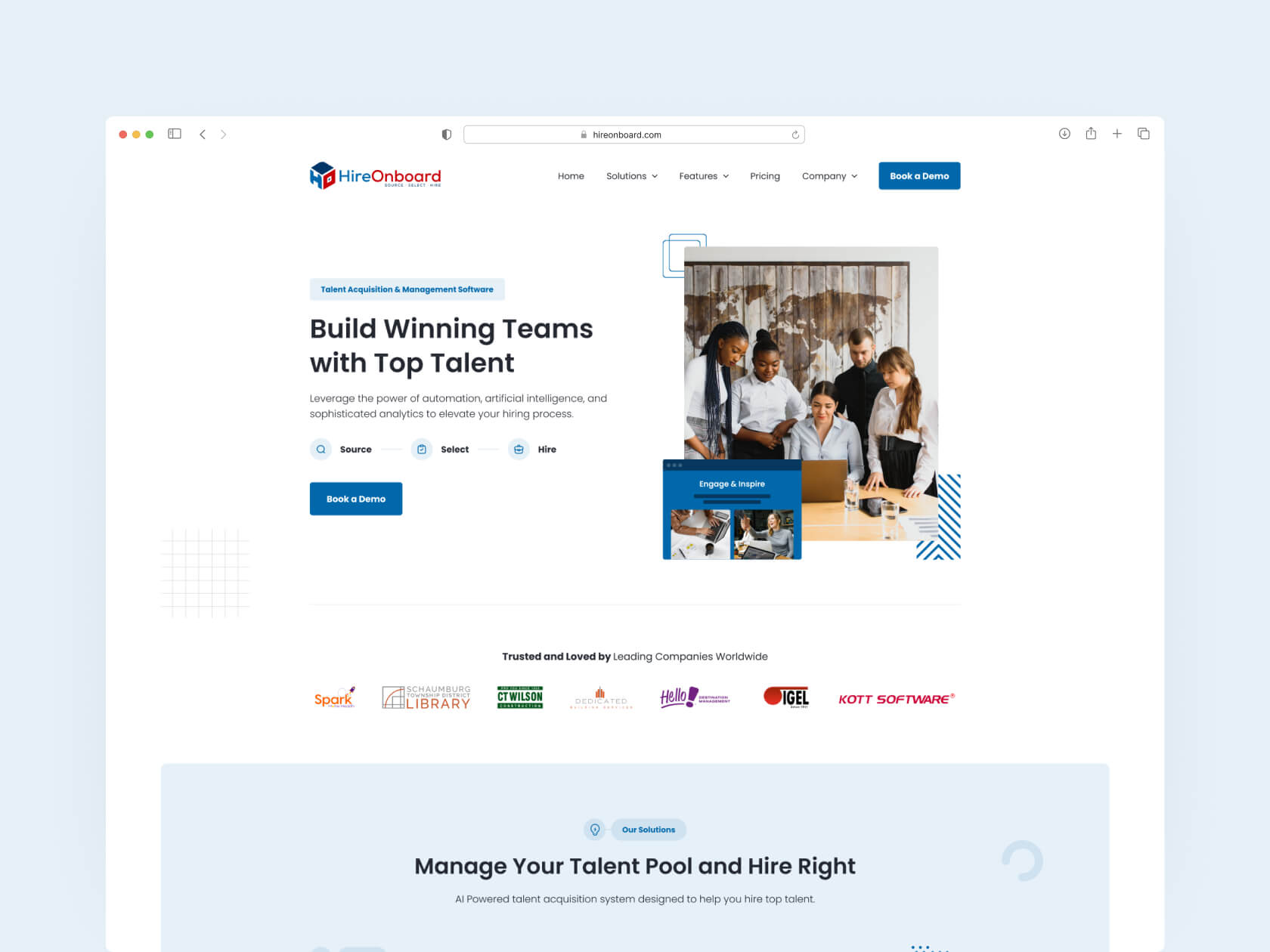 HireOnboard website homepage