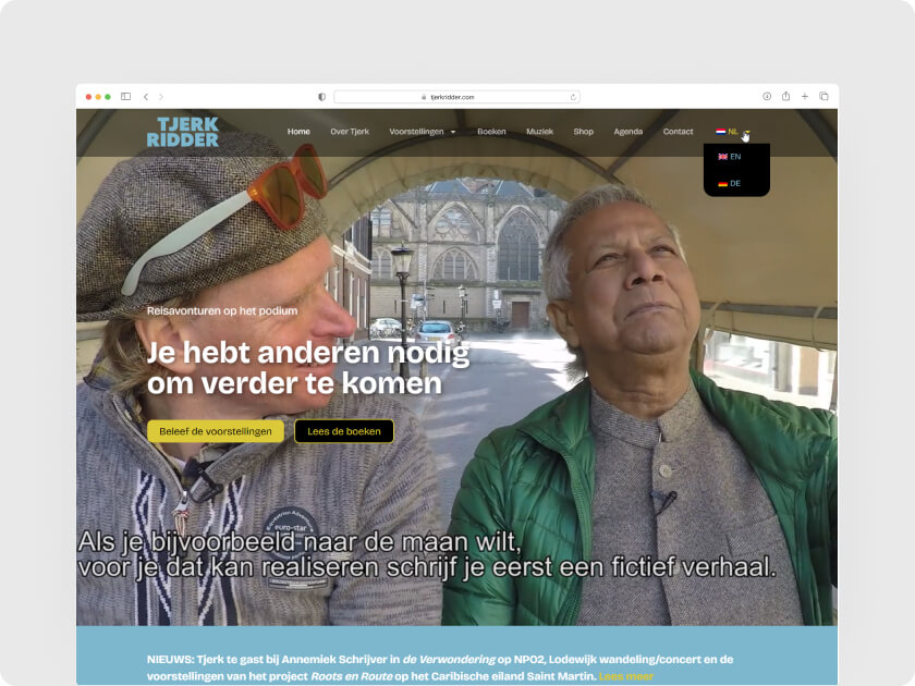 Tjerk Ridder website homepage